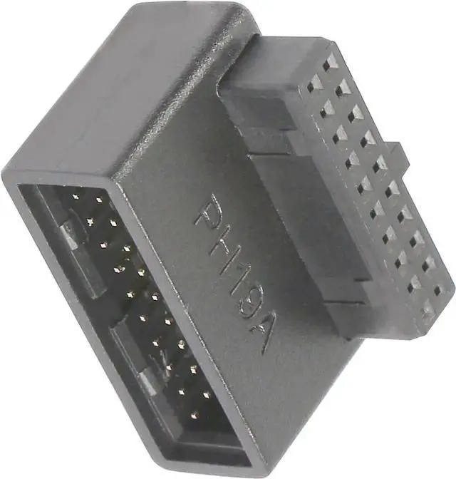 Main image of JAENFONG 90 Degree USB 3.0 Motherboard Adapter 19 Pin/20 Pin Male to Female L Turn Right Angle Socket Extension Coupler for Desktop Motherboard Up Angle PH19A