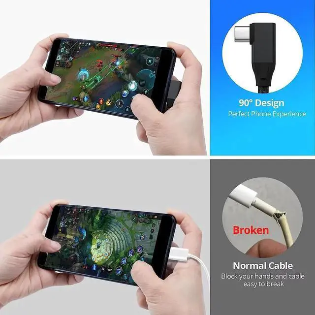 Alt view image 7 of 7 - JAENFONG USB C 90 Degree Cable 0.5ft 6 inch Short USBC to USBC 3.2 Gen2 20Gbps Cable Right Angle 4K Video 100W Charging Type C Charger Cord for iPhone 16 15 Pro Max iPad MacBook Galaxy S25 Ultra