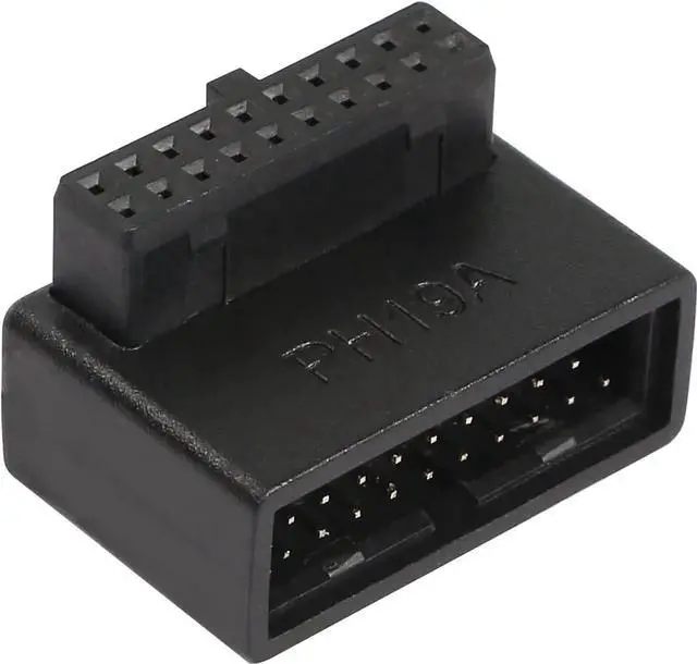 Main image of JAENFONG USB 3.0 19/20 Pin 90 Degree Adapter Male to Female L Turn Right Angle Socket for Desktop Motherboard Internal Connector Up Angled(PH19A)