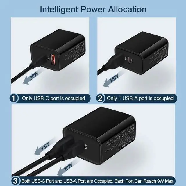 Alt view image 4 of 7 - Type C Charger Super Fast Charging Compatible for Moto G Power 2025 2024/G Stylus 2023/G 5G/G Pure/G Play 2024/G7/Edge 5G UW/One 5G Ace/One 5G UW/Edge Plus 2022 20W USBC Wall Charger+C Charging Cable