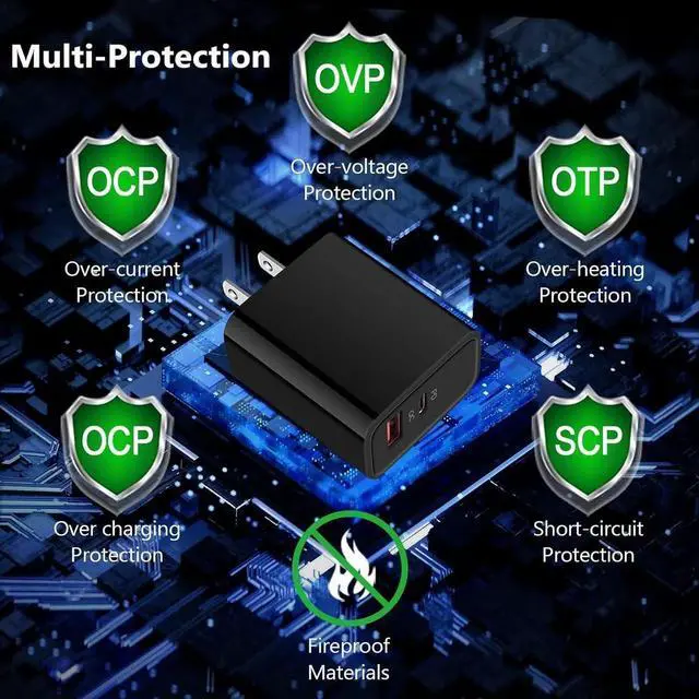 Alt view image 3 of 7 - Type C Charger Super Fast Charging Compatible for Moto G Power 2025 2024/G Stylus 2023/G 5G/G Pure/G Play 2024/G7/Edge 5G UW/One 5G Ace/One 5G UW/Edge Plus 2022 20W USBC Wall Charger+C Charging Cable