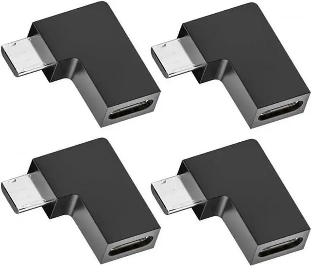 Main image of JAENFONG Adapter 4pcs/lot USB-C USB2.0 Type C Female to Micro USB Male Power Data Adapter 90 Degree Left Angled Type