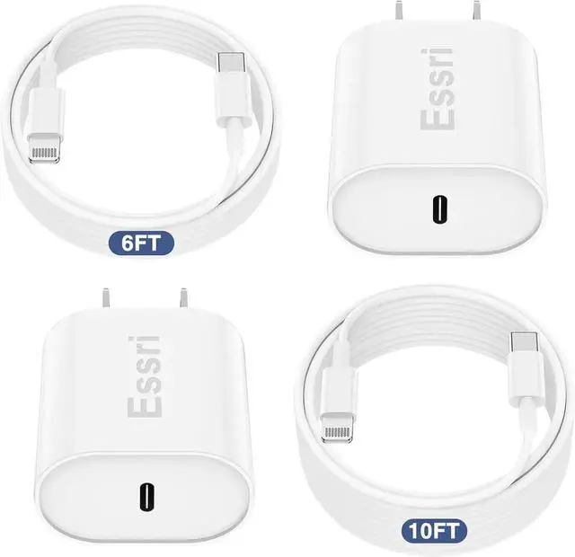 Main image of Fast Charger for iPhone 14 13 12 Charge Fast Charging 2Pack 6FT+10FT USB C to L Cable with 20W USB C for i Phone Charger Block Compatible with iPhone 14 13 12 Pro/14 Plus/13 Pro Max - White