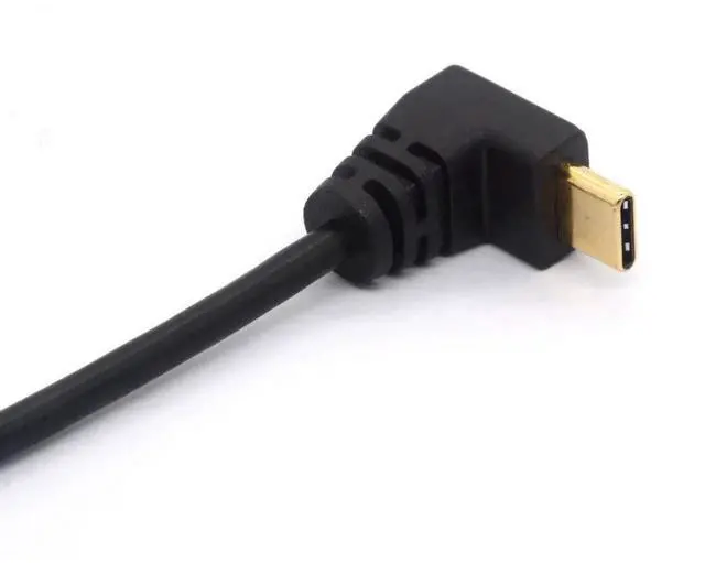 Alt view image 3 of 5 - JAENFONG Micro USB to Type C Cable Cord 90 Degree Angled USB C Male to Micro B Female OTG Adapter Converter for MacBook Pro Laptop Android Devices (USB C/Type C Positive)