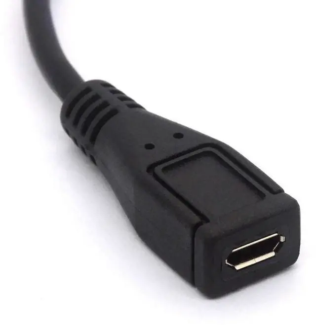 Alt view image 2 of 5 - JAENFONG Micro USB to Type C Cable Cord 90 Degree Angled USB C Male to Micro B Female OTG Adapter Converter for MacBook Pro Laptop Android Devices (USB C/Type C Positive)