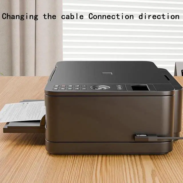 Alt view image 3 of 5 - JAENFONG Type-B Male USB 2.0 to Female Extension Adapter Left+Right+up+Down Angled Each Horizontal Vertical Angled for Printer