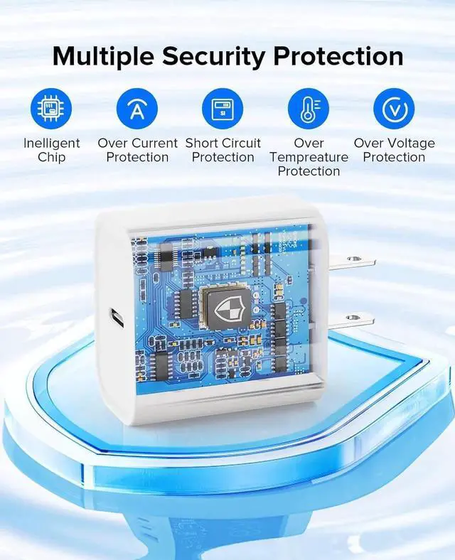 Alt view image 5 of 7 - iPhone 16 15 Charger Fast Charging Type C Chargers USB C Charger Block iPhone 16 Chargers with 2 Pack 6FT Cable for iPhone 16/16 Pro/16 Pro Max/15/15 Plus/15 Pro/15 Pro Max/iPad Pro/AirPods