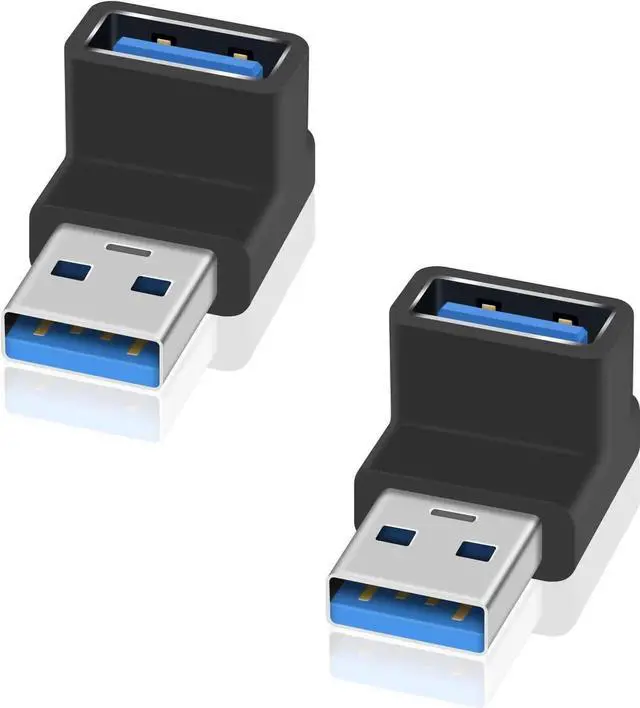 Main image of JAENFONG 90 Degree USB 3.0 Adapter 10Gbps USB Extender Adapter Type A Male to Female Cable Adapter UP Angle Type A to A Adapter for Hard Drive Keyboard Laptop 2Pack