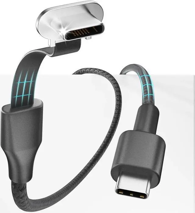 Main image of JAENFONG USB C to USB C Cable 60W 3.3ft Flat USB C Charging Cable Right Angle Type C Charger Fast Charging Compatible with Steam Deck ROG Ally S23/S22/S21 iPhone 16/15 Pro/Pro Max MacBook etc.