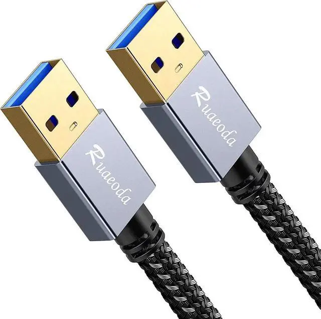 Main image of JAENFONG USB to USB Cable 3 ft USB 3.0 Male to Male Type A to A Double Sided USBCord for Data Transfer Hard Drive Laptop DVD TV USB Hub and More
