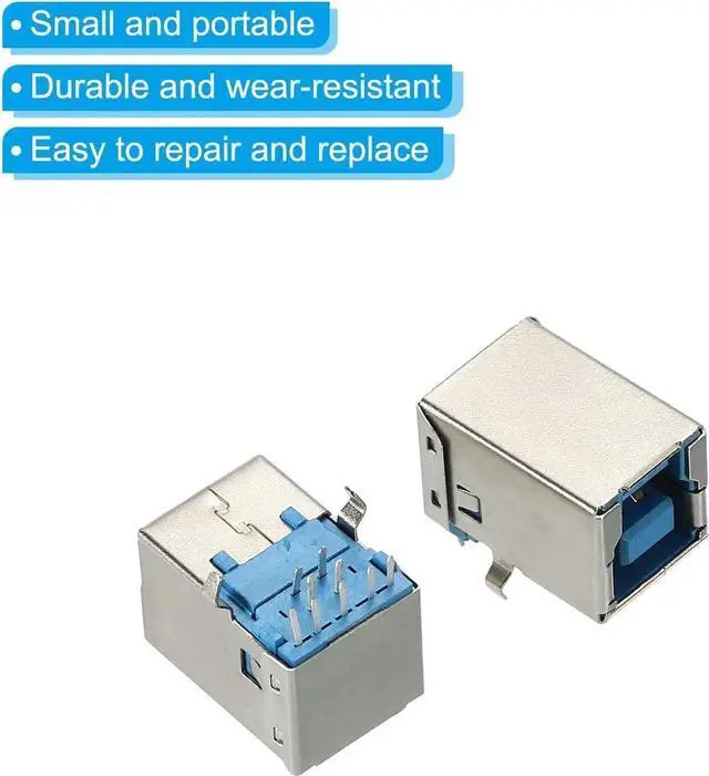 Alt view image 4 of 7 - JAENFONG USB Connector 3.0 Type B 9Pin Female 90 Degree Jack Solder USB Repair Replacement Adapter for Circuit Boards PCB Board Digital Devices Pack of 5