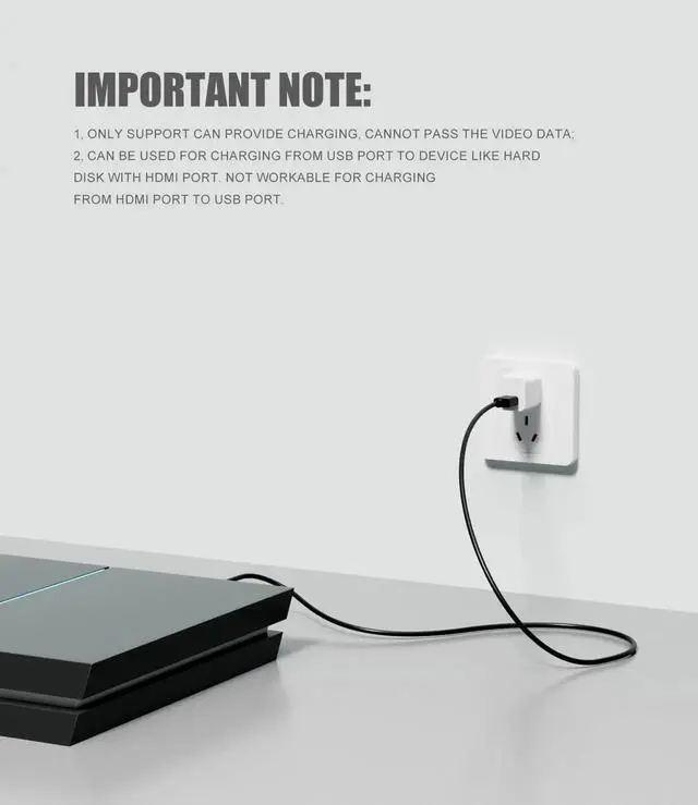 Alt view image 2 of 7 - JAENFONG USB to HDMI Charger Cable Cord 3.3FT/1M USB to HDMI Adapter Cable for Mac iOS Windows 12/11/10/Vista/XP HDTV Satellite Box Blu-Ray Player etc