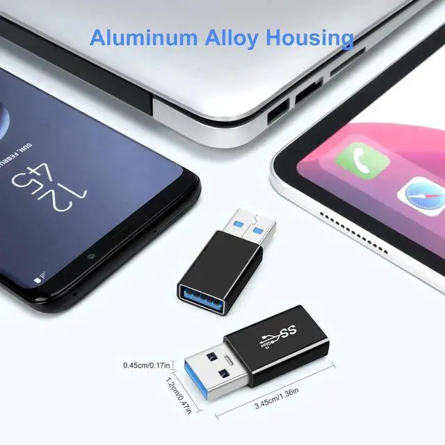 Alt view image 6 of 7 - JAENFONG USB 3.0 A Male to A Female Adapter (2 Pack) OTG 3.0 USB A to A Cable Extender