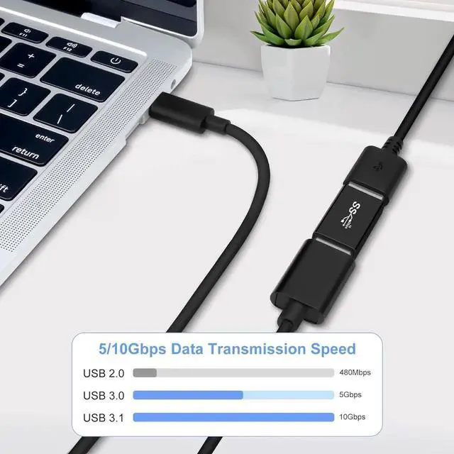 Alt view image 3 of 7 - JAENFONG USB 3.0 A Male to A Female Adapter (2 Pack) OTG 3.0 USB A to A Cable Extender