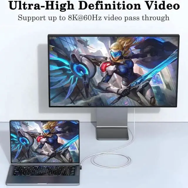 Alt view image 5 of 7 - JAENFONG 240W USB C 90 Degree Adapter (2 Pack) 40Gbps USB C Right Angle Connector Extender for MacBook iMac iPad Pro Tablet Phones and Other Type C Devices