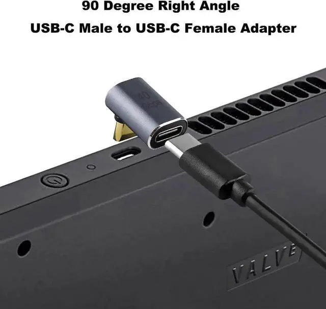 Alt view image 6 of 6 - JAENFONG 90 Degree USB-C Male to Female Adapter 2 Pack Right Angle 100W Type-C Adapter Extender for Steam Deck ROG Ally Switch Notebook Computers Tablet and Mobile Phones (Metallic Purple)