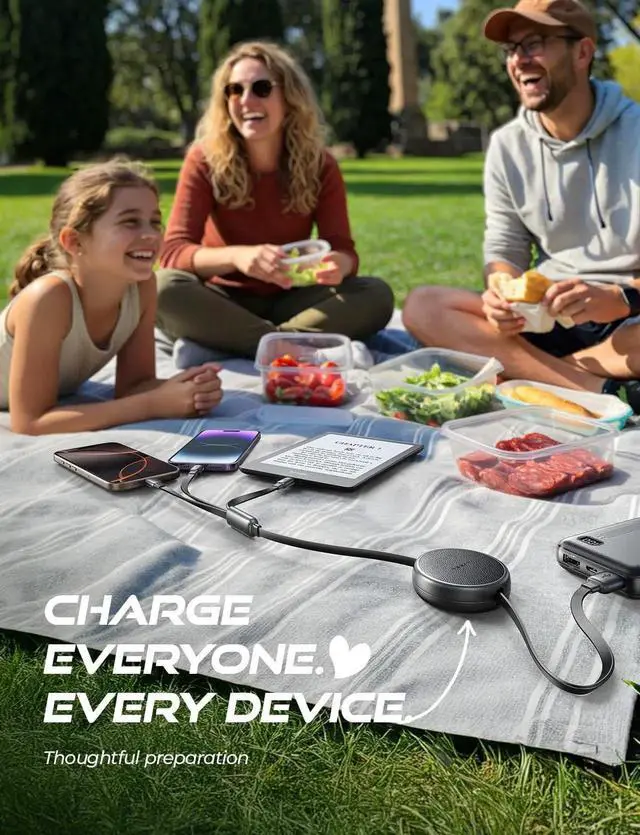 Alt view image 3 of 7 - Multi Charging Cable 3 in 1 Charging Cable Retractable Car Charger with Type C/L/Micro USB Ports for iPhone 16 15 14 Pro Max/ Galaxy S25/PS/Kindle Air 17 Multi Chargers for All Devices