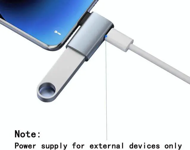 Alt view image 4 of 5 - JAENFONG 2-in-1 Powered Micro USB OTG Adapter 90 Degree Right Angled with Micro USB Power Charging Port 2 Pack