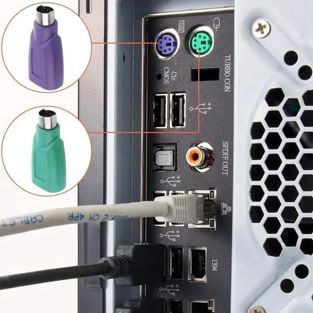 Alt view image 3 of 7 - JAENFONG PS/2 to USB A Adapter Male to Female Keyboard Adapter PS-2 Jack to USB A Plug for Mouse and Keyboard Replacement PS/2 Keyboards Adapters 4 PCS