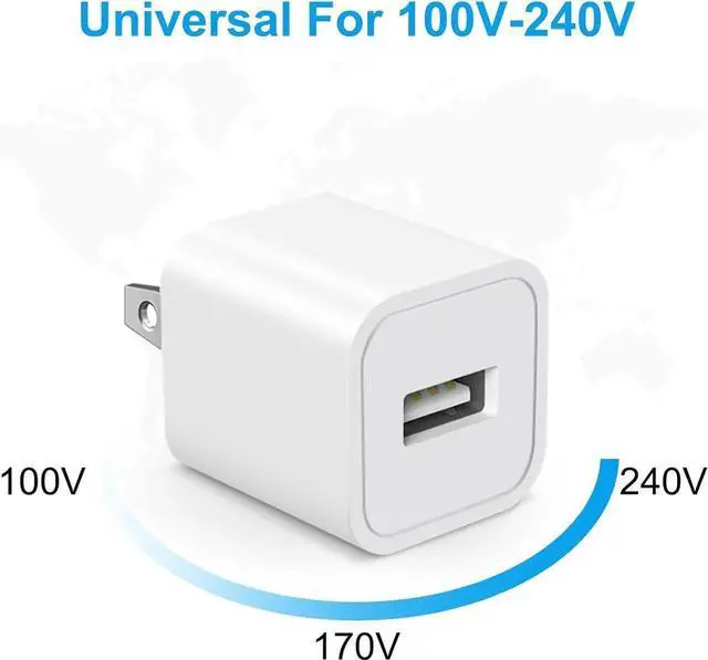 Alt view image 2 of 7 - iPhone Charger - 3 Pack USB Wall Charger Cube Block Adapter with 6Ft USB Fast Charging Cable Compatible with iPhone 14 13 12 11 Pro Max XR XS X 8 7 6 Plus iPad