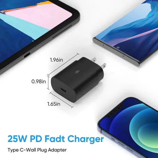 Alt view image 5 of 6 - USB C Charger Block 25W USBC Super Fast Charging Adapter for iPhone 16 15 14 13 Pro Max/ Galaxy S25 S24 Ultra S23 S22 S21 S20 Note20 Type C Wall Charger Cube Power Plug 2 Pack