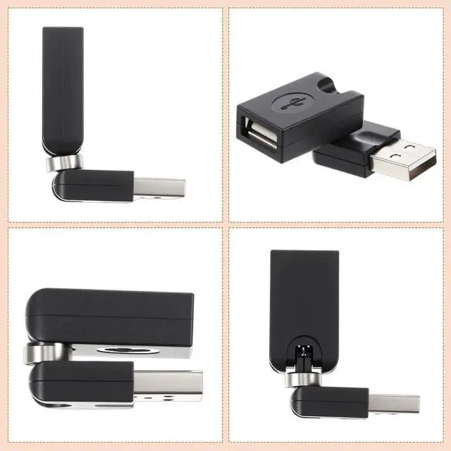 Alt view image 4 of 7 - JAENFONG 2 Pcs USB 2.0 Adapter USB 90 Degree Adapter Rotating and Swivel Twist USB 2.0 Type A Male to Type A Female 360 Degre Rotation Adjustable Right Angle Extension Convertor (AM-FM)