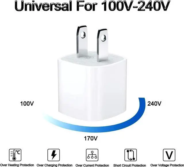 Alt view image 6 of 6 - USB Wall Charger Small iPhone Charger Box Travel Plug Cube 5W Power Adapter for iPhone SE 2020/12 Pro Max/11 Pro Max/XR/X/8 Plus/7/6S/6S/6/5 Galaxy S7/S6/S5 Edge LG HTC Moto Kindle