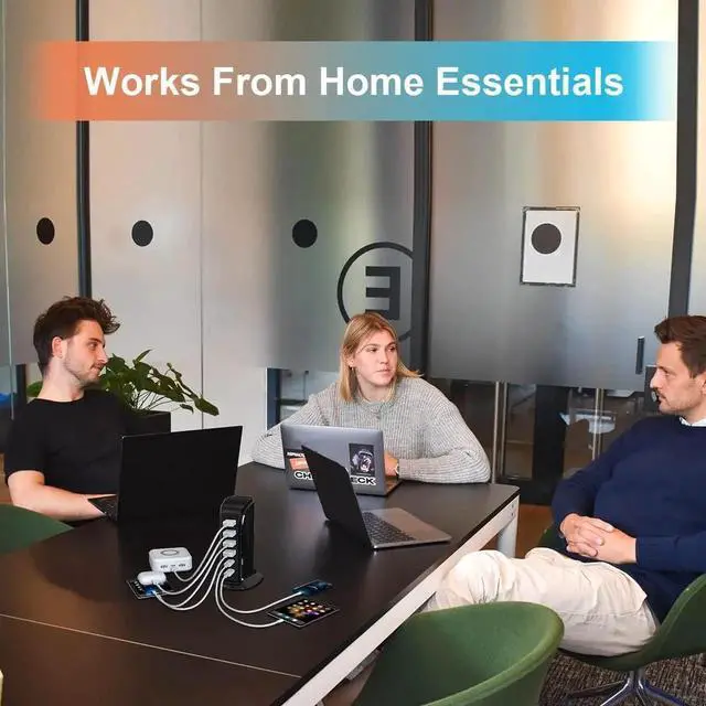 Alt view image 4 of 7 - USB C Charger Block Chargers for Multiple Devices Dual Type C 45W Total 6 Ports USB Charging Station for iPhone Ipad Iwatch Desk Accessories & Workspace Organizers