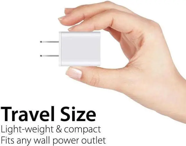 Alt view image 2 of 5 - i Phone Charger [MFi Certified] Travel Home Wall Charger and a Charging Cable Compatible with i Phone 14 13 12 11 i Phone SE X 8 7 6 5 i pad Mini pod Touch and i pods (5 Feet)