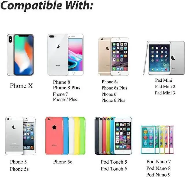 Alt view image 5 of 5 - i Phone Charger [MFi Certified] Travel Home Wall Charger and a Charging Cable Compatible with i Phone 14 13 12 11 i Phone SE X 8 7 6 5 i pad Mini pod Touch and i pods (5 Feet)