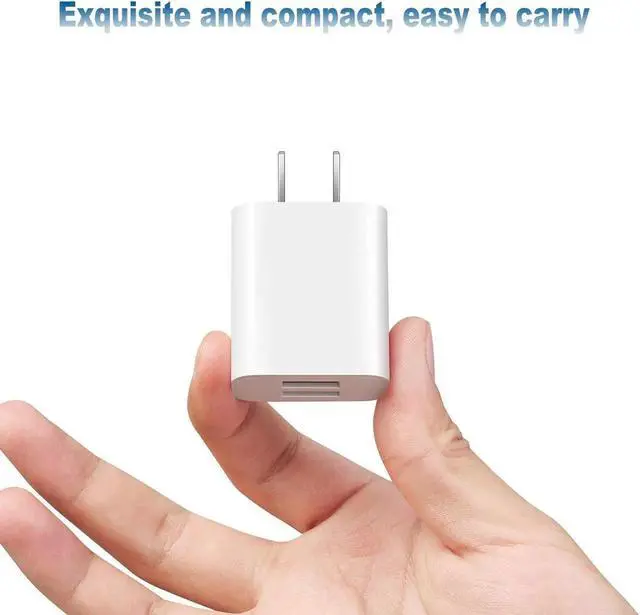 Alt view image 6 of 7 - USB Wall Charger Block 2Pack Dual Port Cube Plug Power Charging Adapter Brick for iPhone 15/14/13/12/XS Max/XR/X/8/8 Plus/7/6S/6S Plus/6/SE/5S/5C/iPad Mini/Air/ Galaxy Kindle Fire LG
