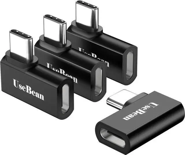 Main image of JAENFONG USB-C 90 Degree Adapter 4Pack USB C Right Angle Adapter 100W 20Gbps 4K Video USBC Male to Female USBC L Shape Extender for iPhone 16 MacBook ROG Ally Steam Deck Switch Galaxy S25