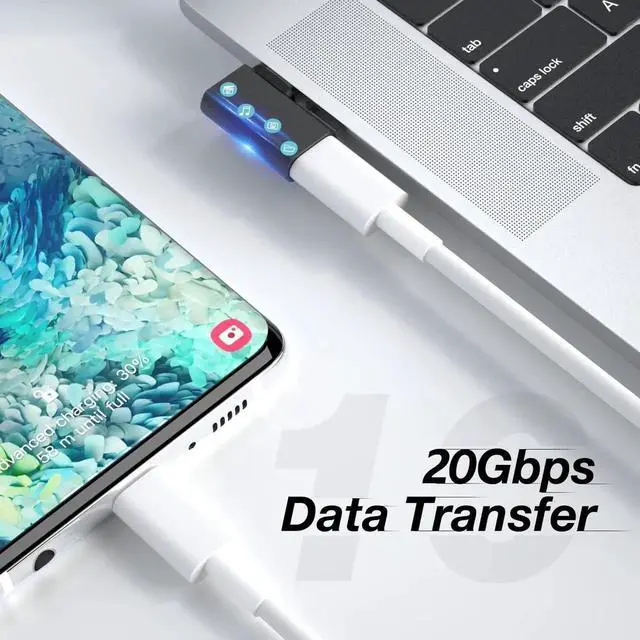 Alt view image 6 of 7 - JAENFONG USB-C 90 Degree Adapter 4Pack USB C Right Angle Adapter 100W 20Gbps 4K Video USBC Male to Female USBC L Shape Extender for iPhone 16 MacBook ROG Ally Steam Deck Switch Galaxy S25