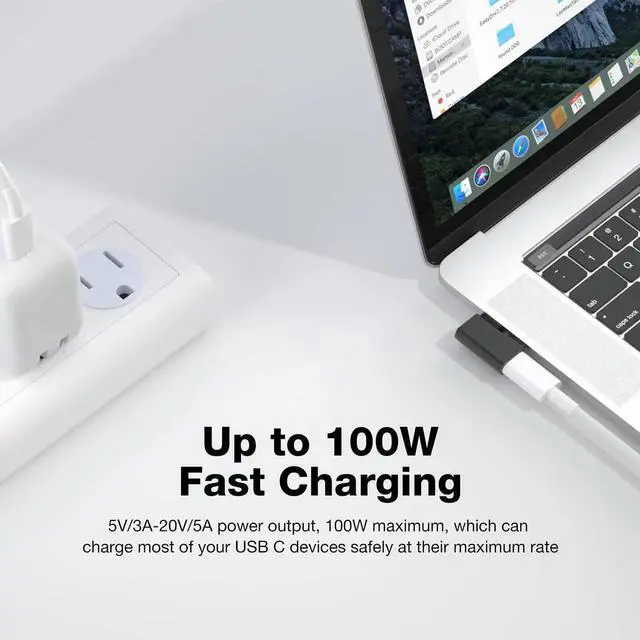 Alt view image 3 of 7 - JAENFONG USB-C 90 Degree Adapter 4Pack USB C Right Angle Adapter 100W 20Gbps 4K Video USBC Male to Female USBC L Shape Extender for iPhone 16 MacBook ROG Ally Steam Deck Switch Galaxy S25