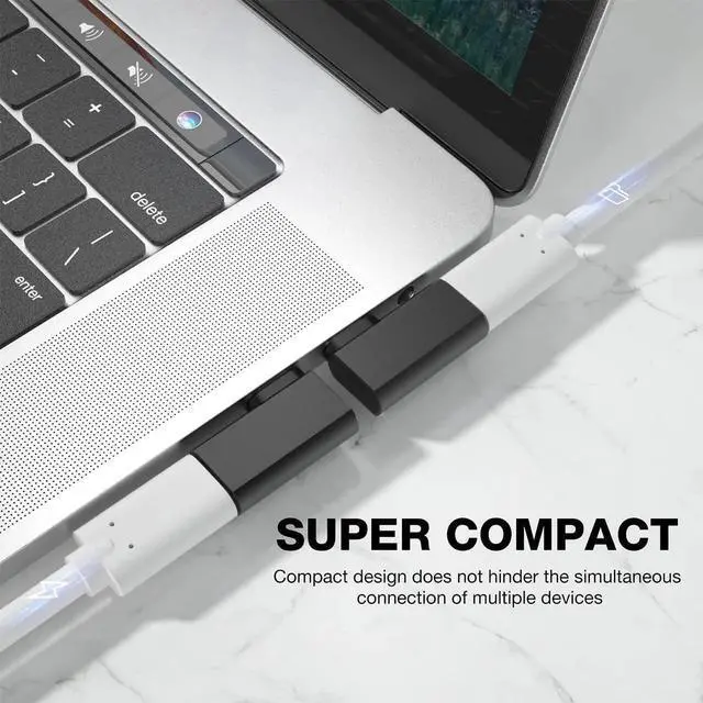 Alt view image 4 of 7 - JAENFONG USB-C 90 Degree Adapter 4Pack USB C Right Angle Adapter 100W 20Gbps 4K Video USBC Male to Female USBC L Shape Extender for iPhone 16 MacBook ROG Ally Steam Deck Switch Galaxy S25