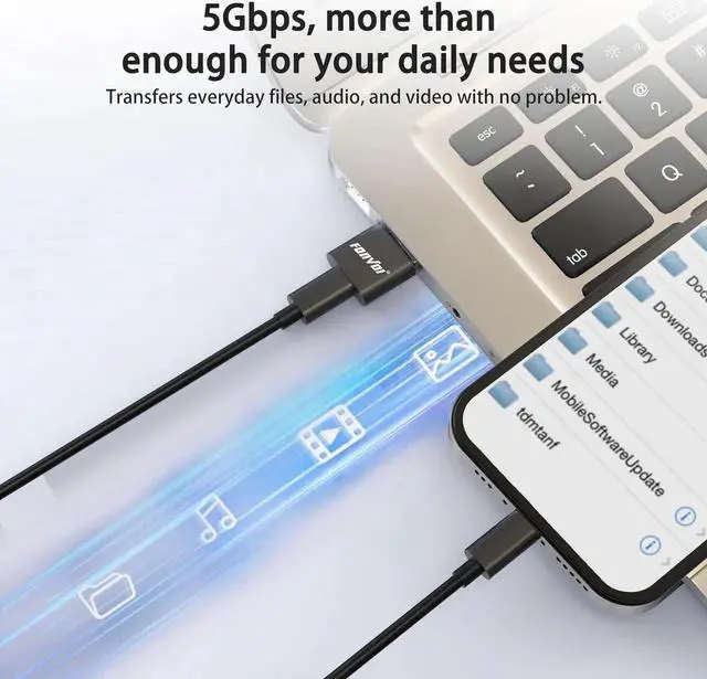 Alt view image 3 of 6 - JAENFONG USB to USB C Adapter 4 Pack USB C Female to A Male Charger Type C Compatible with MagSafe iPhone 11 12 13 14 Pro Max Galaxy S23 S22 (Black)