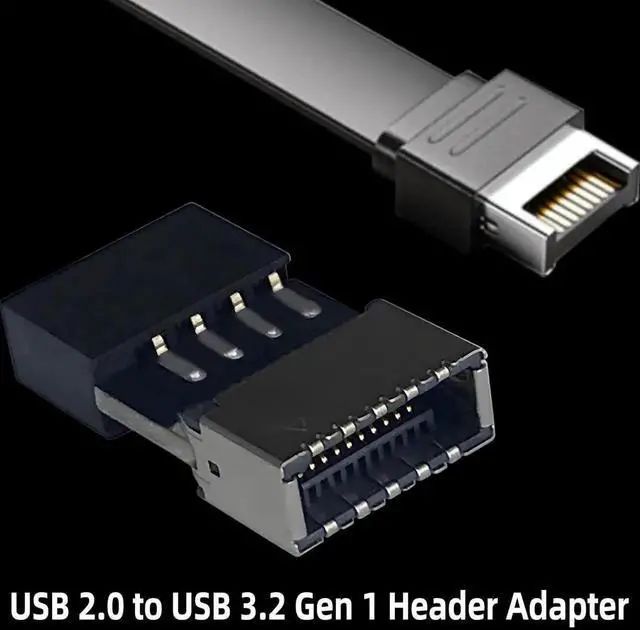 Alt view image 5 of 7 - JAENFONG USB 2.0 to USB 3.2 Gen 1 Header Adapter Front Panel Connector Motherboard 9Pin to Type-E/USB C