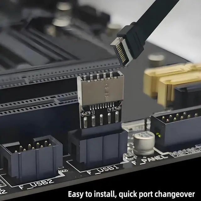 Alt view image 7 of 7 - JAENFONG USB 2.0 to USB 3.2 Gen 1 Header Adapter Front Panel Connector Motherboard 9Pin to Type-E/USB C