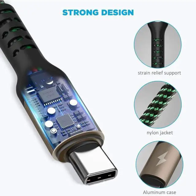 Alt view image 2 of 7 - 2Pack 4FT Multi Charging Cable USB C Splitter Cable4 in 1 Fast Charging QC3.0 Nylon Braided Charging Cord with 4 Type-C Cable for iPhone 16/15 Pro Max/Android and Tablets (USB C Splitter Cable)