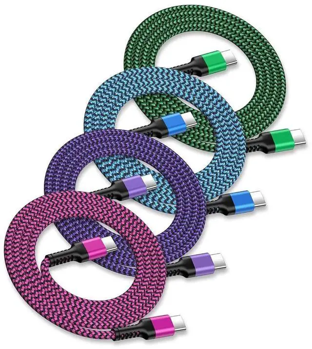 Main image of 4 Pack/6FT Android Charger Fast Charging Android Charging Cable for iPhone 16e/16 Pro/16 Pro Max/16 Plus/15 Pro Max/15Pro/15 Plus C to C Cord Auto Car Charger Galaxy S25 Ultra S24 Plus A15 A16 A17