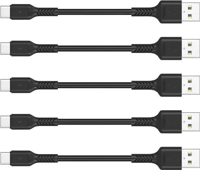 Main image of 4 Inches USB C Cord Short 5 Pack Durable USB A to USB Type C Fast Charging Cable for Charging Stations Compatible with Galaxy Note 10 20 S10 S22 Ultra LG V30 V40