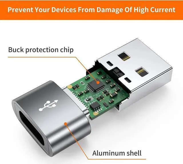 Alt view image 6 of 6 - JAENFONG USB C Female to USB Male Adapter 4-Pack Type C to USB A Charger Cable Converter Compatible with iPhone 11 12 13 14 15 16 Plus Pro Max iPad Pro Air 4 Mini 6 Galaxy S24 S23 S22 S21 Pixel