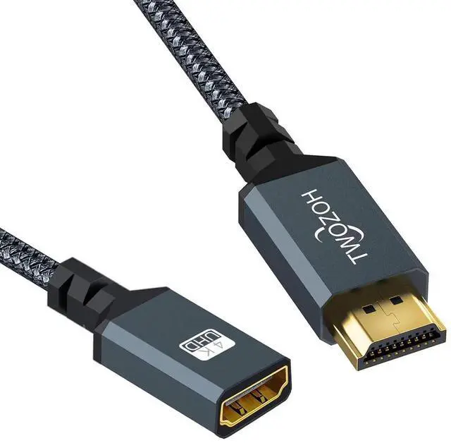 Main image of JAENFONG HDMI Extension Cable 6.6FT HDMI Male to Female HDMI Cord HDMI 2.0 Cable Adapter Support 4K@60Hz 3D HDR