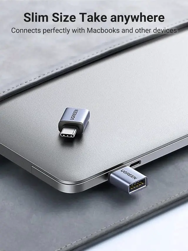 Alt view image 5 of 7 - JAENFONG USB to USB C Adapter 10Gbps 2 Pack USB C to A Adapter Compatible with iPhone 16 15 Pro//MacBook Pro/Air/iPad Pro Thunderbolt 4/3 Gray