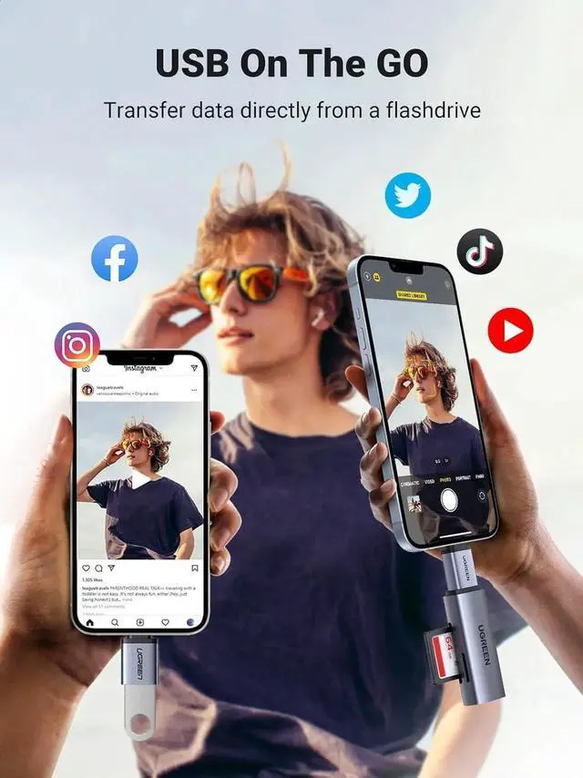 Alt view image 2 of 7 - JAENFONG USB to USB C Adapter 10Gbps 2 Pack USB C to A Adapter Compatible with iPhone 16 15 Pro//MacBook Pro/Air/iPad Pro Thunderbolt 4/3 Gray