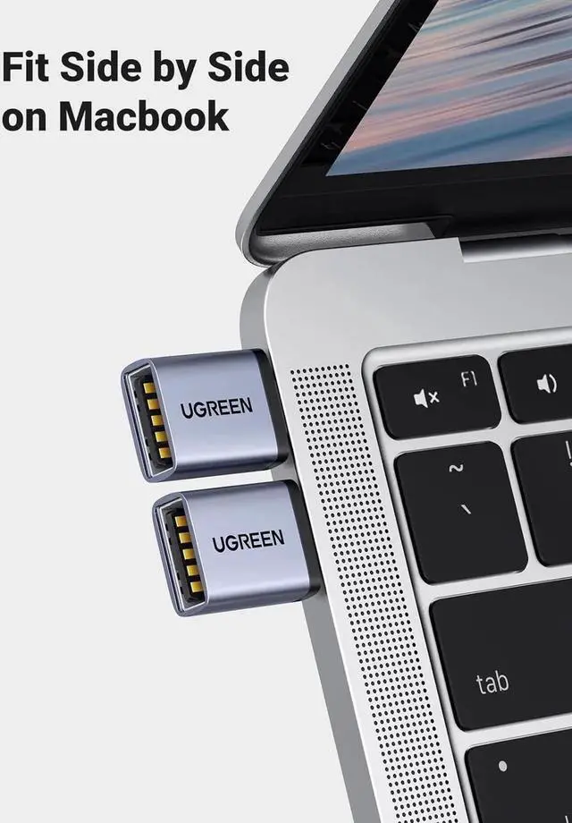 Alt view image 6 of 7 - JAENFONG USB to USB C Adapter 10Gbps 2 Pack USB C to A Adapter Compatible with iPhone 16 15 Pro//MacBook Pro/Air/iPad Pro Thunderbolt 4/3 Gray