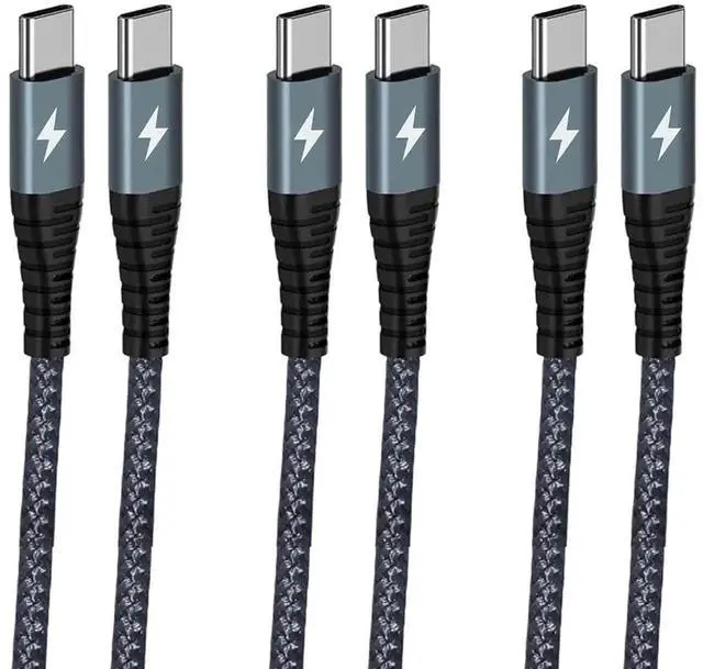 Main image of USB C to USB C Cable 4ft 3 Pack Type C to C Charger Cable Fast Charging 60W Braided C to C for iPhone 16 15 Pro Max MacBook Pro/Air Galaxy S24 Ultra S23 iPad Pro