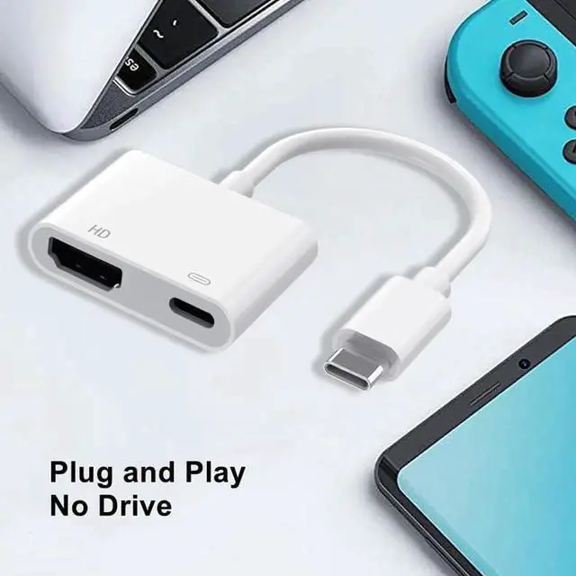 Alt view image 5 of 7 - JAENFONG USB C to HDMI Adapter for iPhone 15/16 to TV Type-C to HDMI Adapter with 100W Fast Charging &4K@60Hz HDMI Port Type C Digital AV HDMI Adapter for iPhone 15/16series MacBook Pro Air iPad Pro
