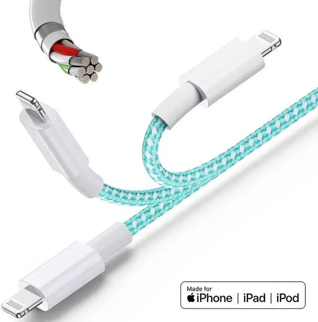 Alt view image 3 of 7 - iPhone Charger 10ft Lightning Cable 4Pack MFi Certified Nylon Braided USB Fast Charging Cord for iPhone 14 13 12 11 Pro MAX Xs XR X 8 7 6S 6 Plus SE 5S 5C