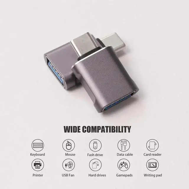 Alt view image 7 of 7 - JAENFONG 10 Pack Up to 10Gbps/120W Usbc to USB Adapter USA to USB-c adopters U sb to USB C Connector Type C Male to a Female Adapter for Charger Phone 15/16 PC Laptop Tablet Keyboard etc Navy Blue